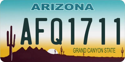 AZ license plate AFQ1711