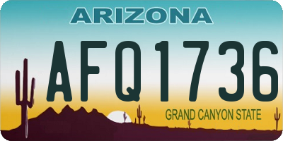 AZ license plate AFQ1736
