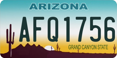 AZ license plate AFQ1756