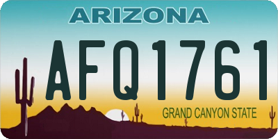 AZ license plate AFQ1761