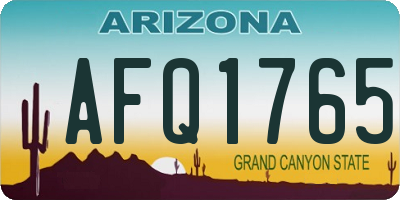 AZ license plate AFQ1765