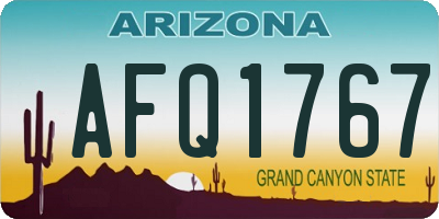 AZ license plate AFQ1767
