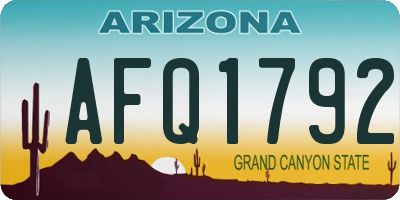 AZ license plate AFQ1792