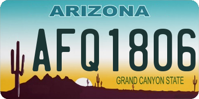 AZ license plate AFQ1806