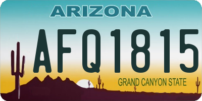 AZ license plate AFQ1815