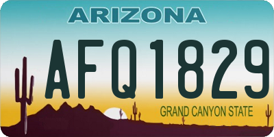 AZ license plate AFQ1829