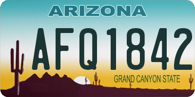 AZ license plate AFQ1842