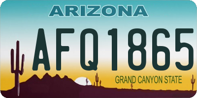 AZ license plate AFQ1865