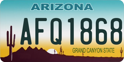 AZ license plate AFQ1868