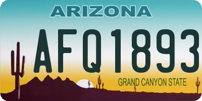 AZ license plate AFQ1893