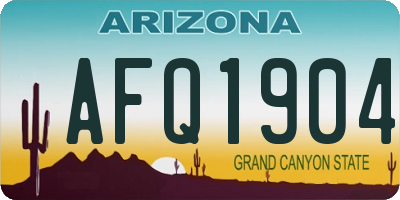 AZ license plate AFQ1904