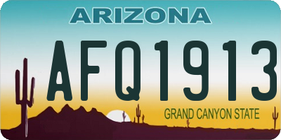 AZ license plate AFQ1913