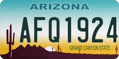 AZ license plate AFQ1924