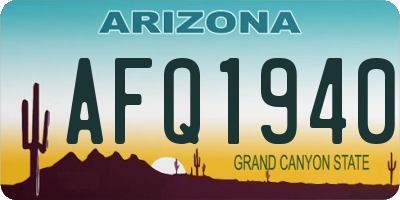 AZ license plate AFQ1940