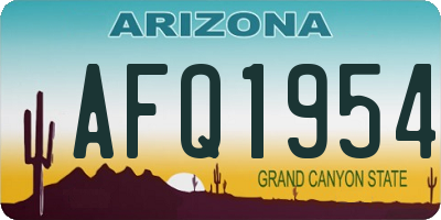 AZ license plate AFQ1954
