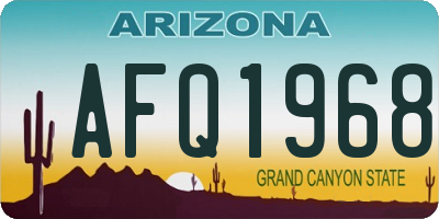 AZ license plate AFQ1968