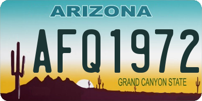 AZ license plate AFQ1972
