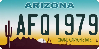 AZ license plate AFQ1979