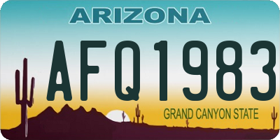 AZ license plate AFQ1983