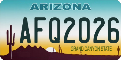 AZ license plate AFQ2026