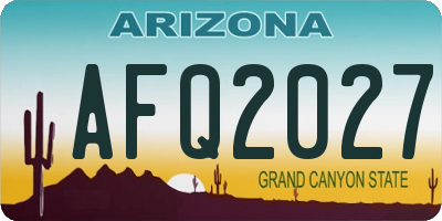 AZ license plate AFQ2027