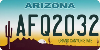 AZ license plate AFQ2032