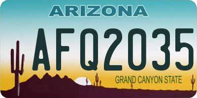 AZ license plate AFQ2035