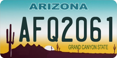 AZ license plate AFQ2061