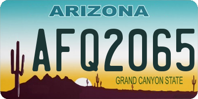 AZ license plate AFQ2065