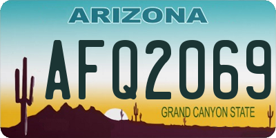 AZ license plate AFQ2069