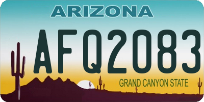 AZ license plate AFQ2083