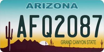 AZ license plate AFQ2087