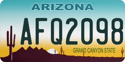 AZ license plate AFQ2098