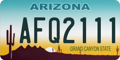 AZ license plate AFQ2111