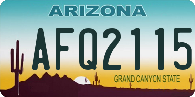 AZ license plate AFQ2115
