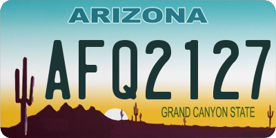 AZ license plate AFQ2127