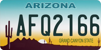 AZ license plate AFQ2166