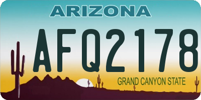 AZ license plate AFQ2178