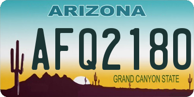 AZ license plate AFQ2180