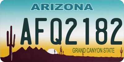 AZ license plate AFQ2182
