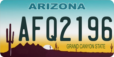 AZ license plate AFQ2196
