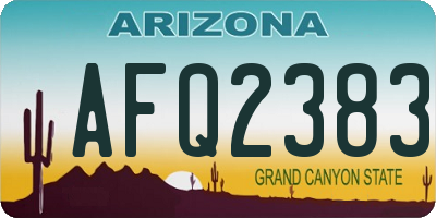 AZ license plate AFQ2383