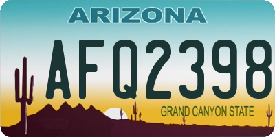 AZ license plate AFQ2398