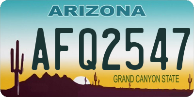 AZ license plate AFQ2547