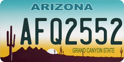 AZ license plate AFQ2552