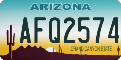 AZ license plate AFQ2574