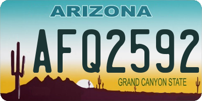 AZ license plate AFQ2592