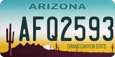 AZ license plate AFQ2593