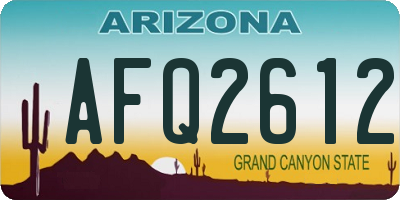 AZ license plate AFQ2612