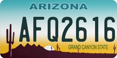 AZ license plate AFQ2616